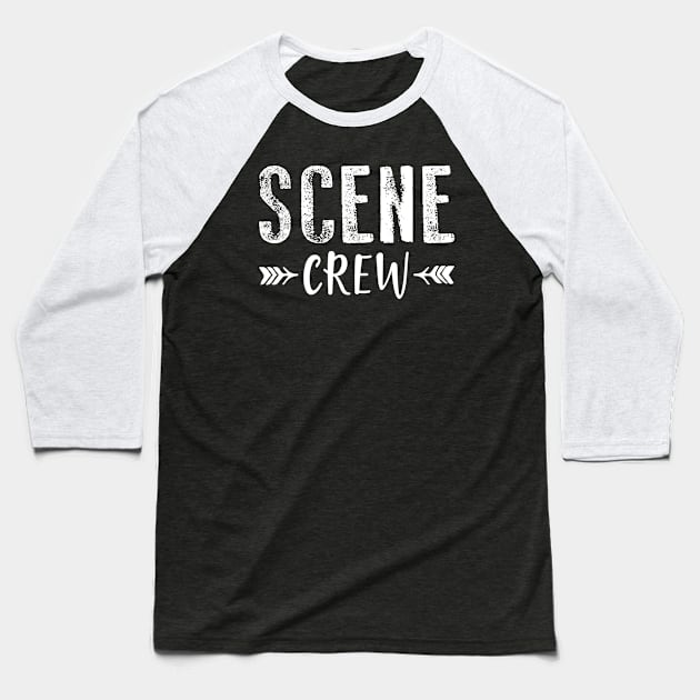 Scene Crew - White Text Baseball T-Shirt by theatershirts